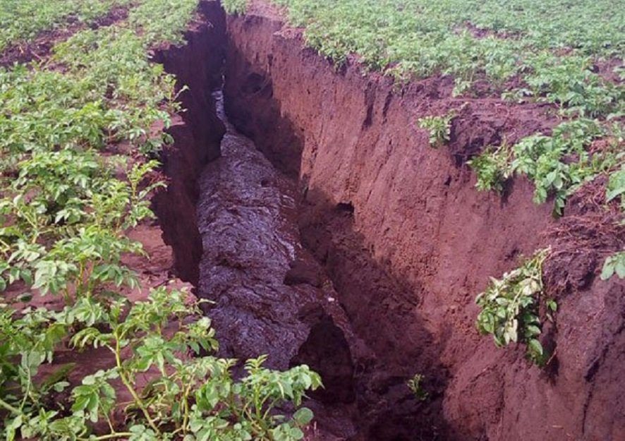 Crack on the outskirts of Naivasha town in Nakuru County, Kenya.