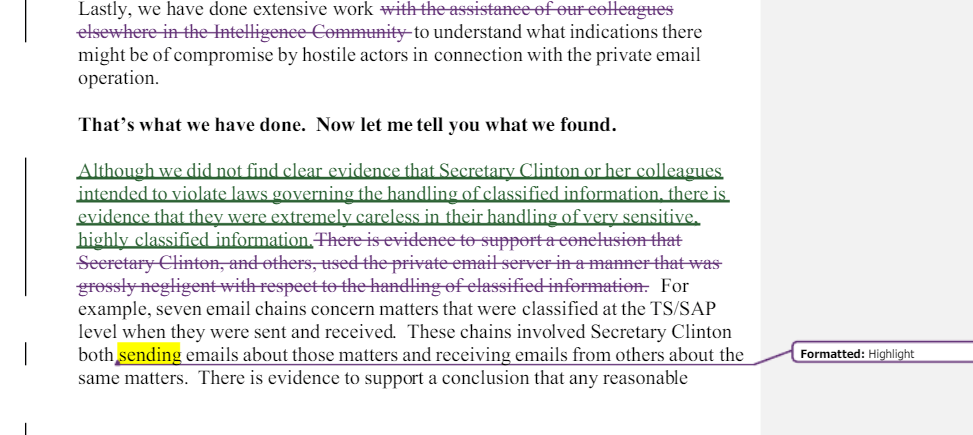 comey clinton memo