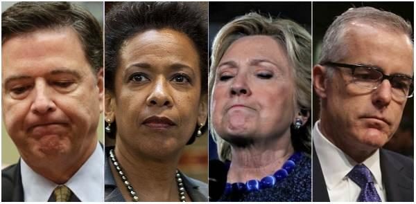 Click to enlarge Lynch Comey Clinton Strzok