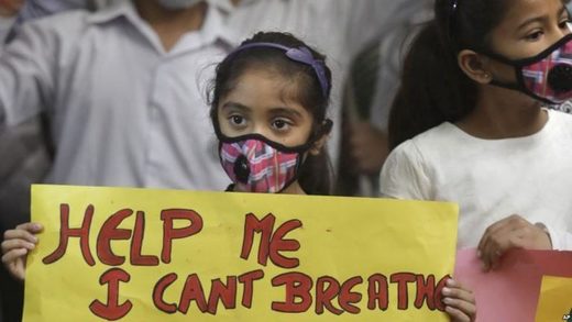Click to enlarge Air pollution protest india