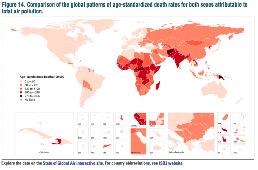 2016 death rates air pollution