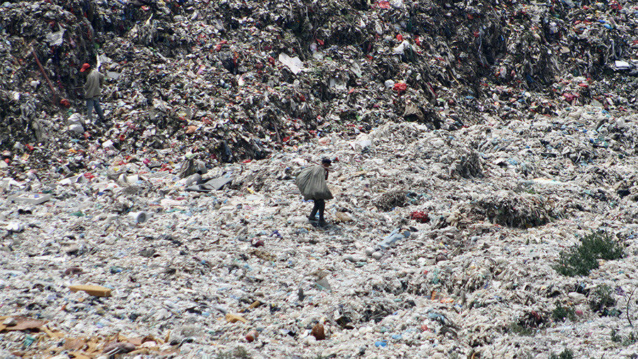 garbage dump site in Jinan, Shandong province, China