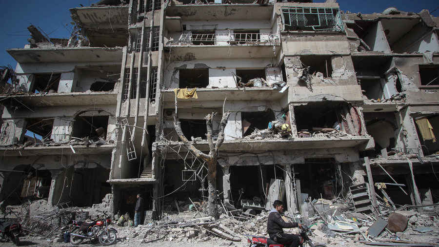 bombed out building Syria