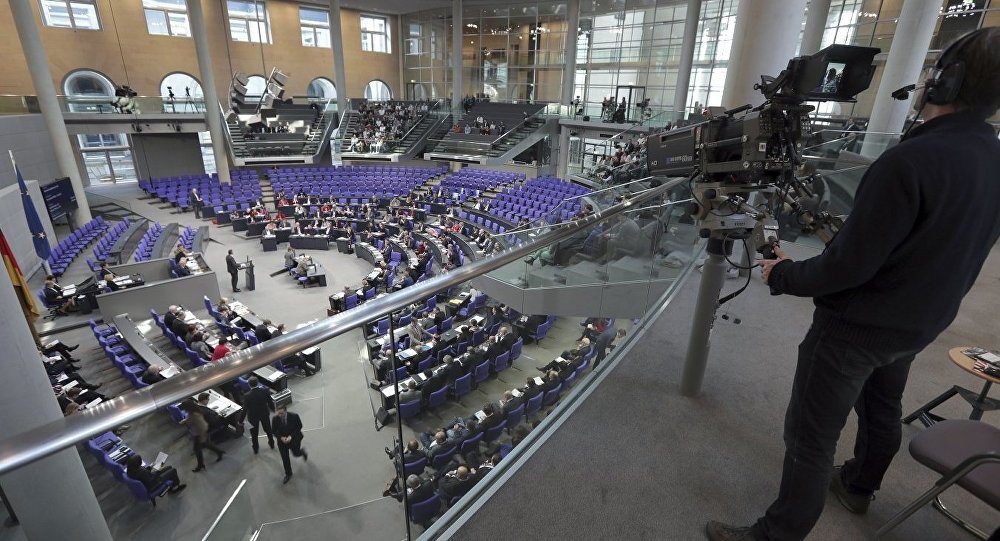Bundestag, at the Reichstag building in Berlin