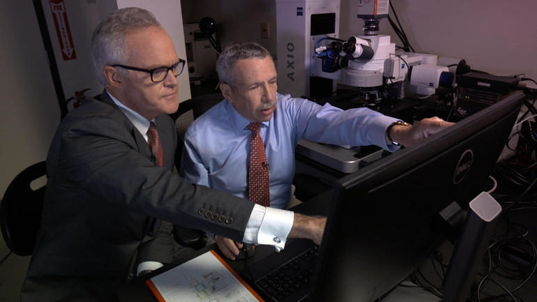 Click to enlarge Correspondent Scott Pelley with Dr. Daniel Perl