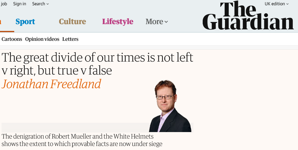 Jonathan Freedland propaganda Guardian