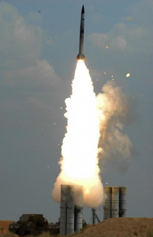 Click to enlarge Undated file photo of S-300 air defense missiles launched at Ashuluk