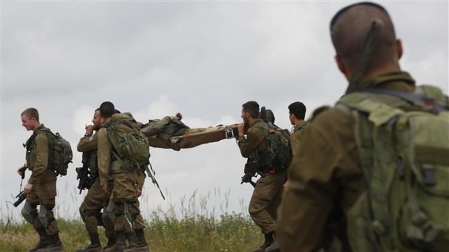 Israeli troops take part in training in the Israeli-occupied Golan Heights