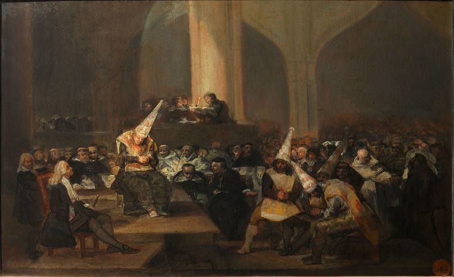 Click to enlarge inquisition tribunal painting Goya