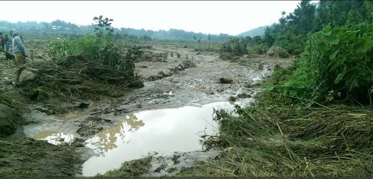 The damage from heavy rain and landslides in Rwanda.