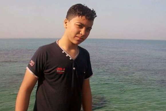 Click to enlarge Hussein Madi, 13, killed by Israeli sniper in Gaza