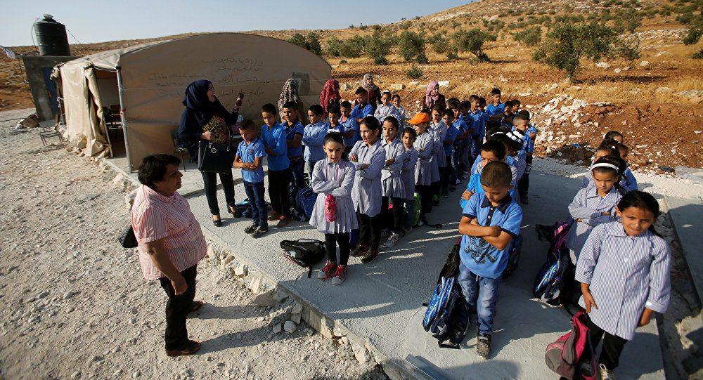 Click to enlarge west bank school demolished israel