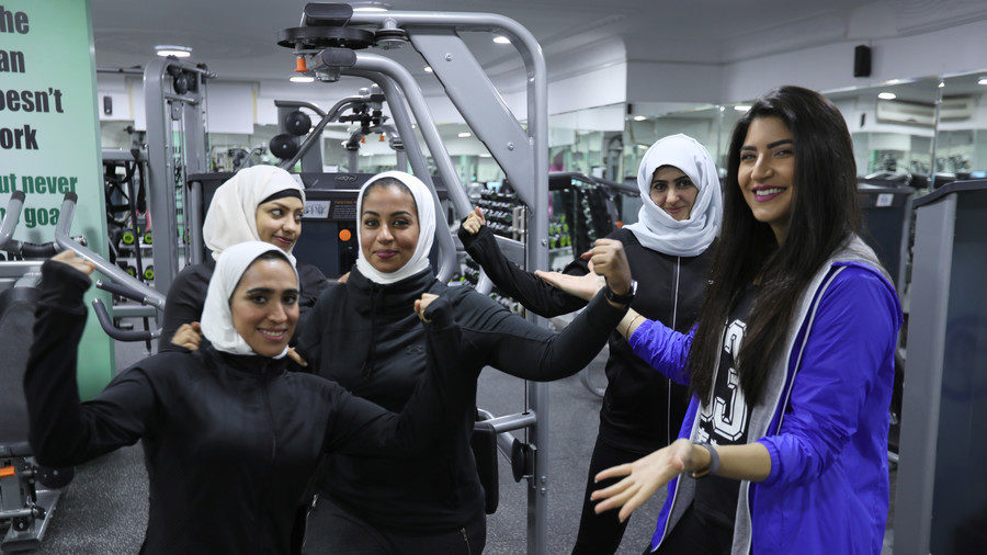Click to enlarge Lycra-clad woman prompts worked up Saudis to shut female gym