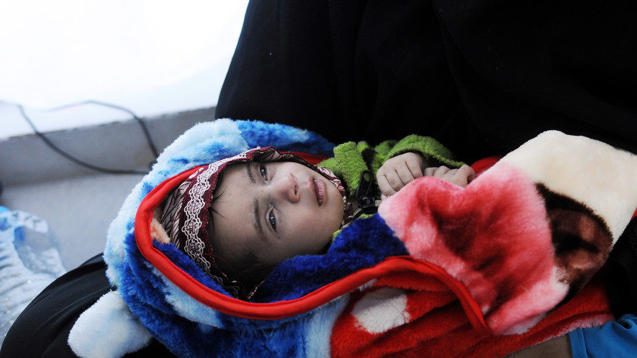 Click to enlarge Yemeni malnourished child