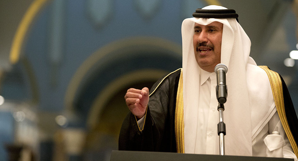 Click to enlarge Qatar foreign minister Hamad bin Jassim Al Thani
