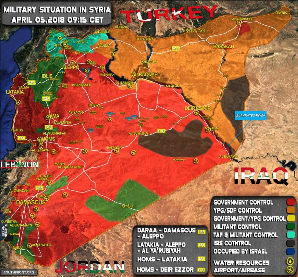 syria spheres of control map