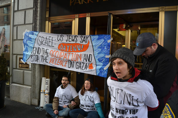 Click to enlarge IfNotNow members Jewish protest Gaza