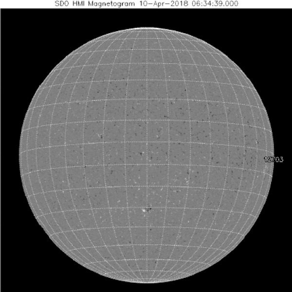 Click to enlarge magnetic image of the sun