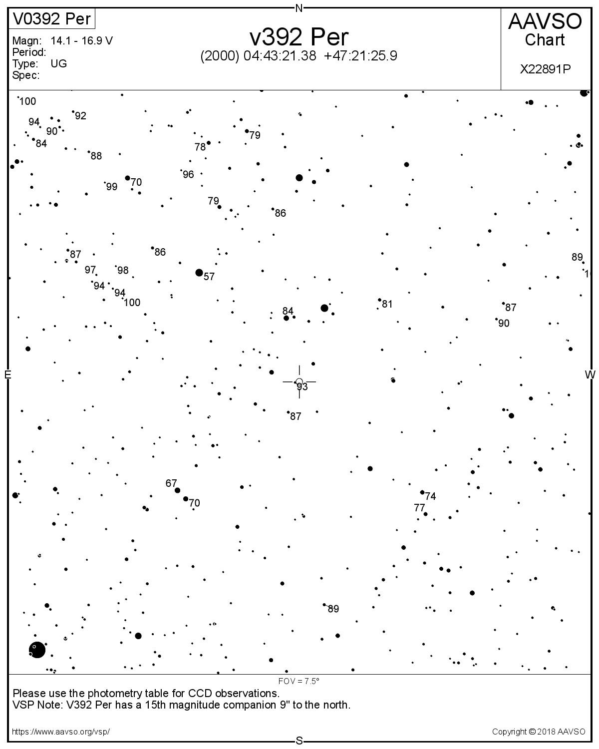 Click to enlarge V392 Persei