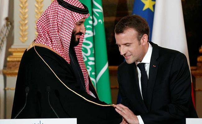 Saudi crown prince and French president Macron