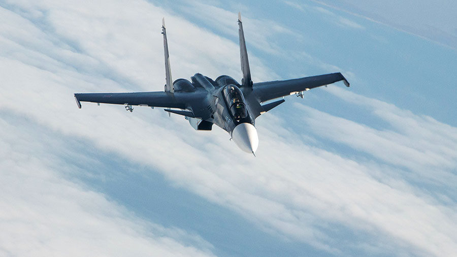 A Sukhoi Su-30SM Flanker-C fighter