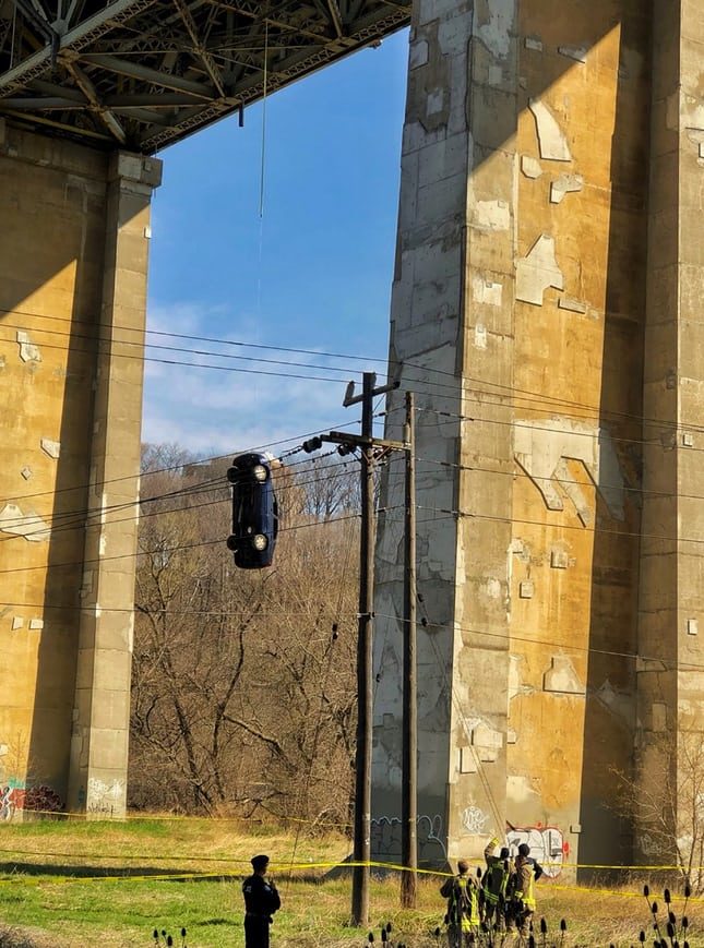 Car found hanging in Toronto