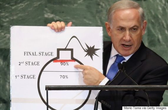Click to enlarge netanyahu red line bomb iran