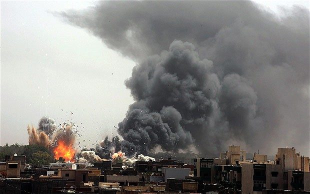 tripoli nato airstrike smoke