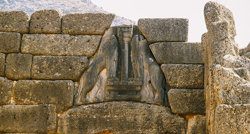 Click to enlarge lions gate Mycenae