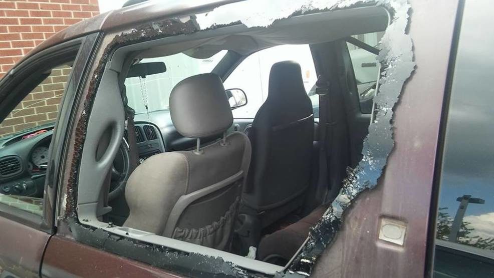 Shattered car window