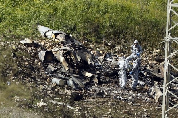 Remains of Israeli F-16