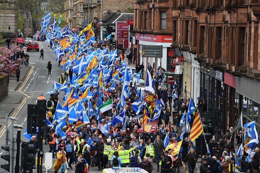 Thousands of people have hit the streets of Glasgow to march in pro-independence rallies