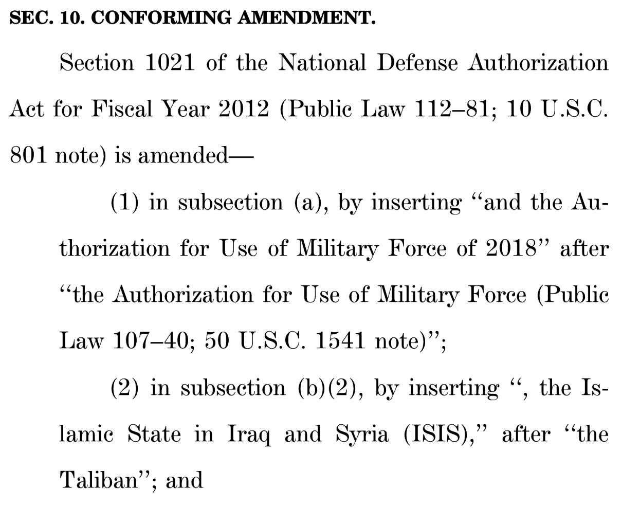 Sen Corker and Kaine proposed AUMF