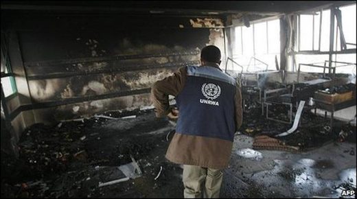 Click to enlarge UNRWA bombed gaza
