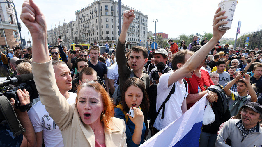 Aleksei Navalny Supporters protest