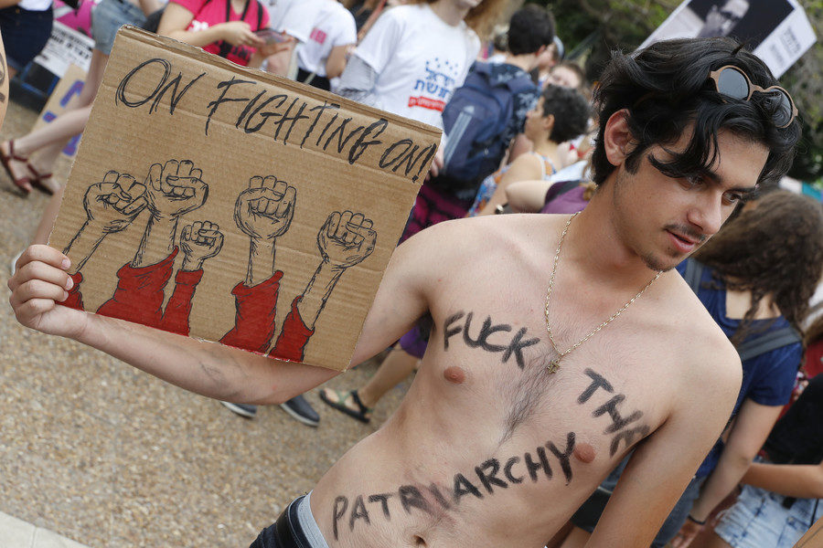 topless man feminism israel