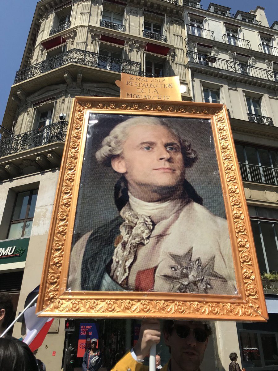 Macron at 'Macron's bash' protests in Paris