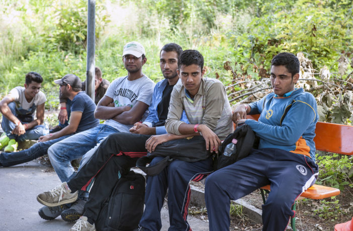 Click to enlarge Migrants arrive in Germany