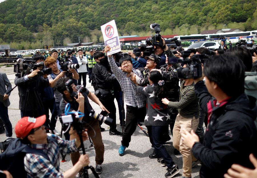 North Korea South Korea protests