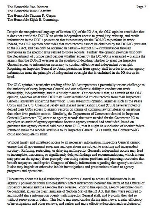 Click to enlarge Horowitz answer DOJ