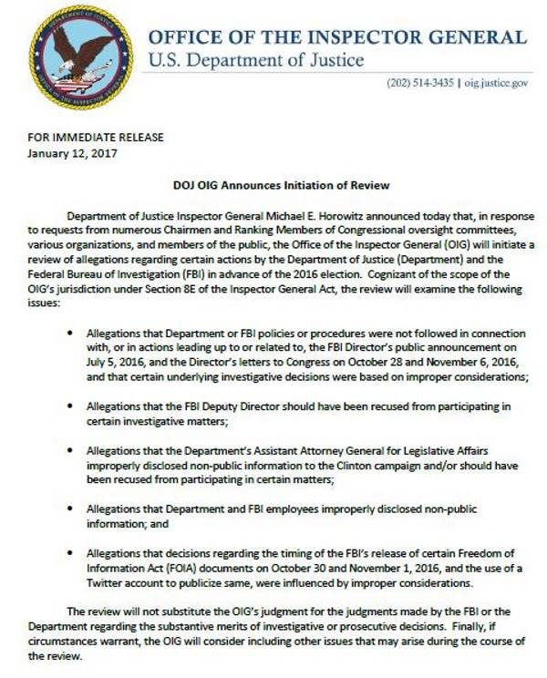 Click to enlarge IG open investigation Hillary
