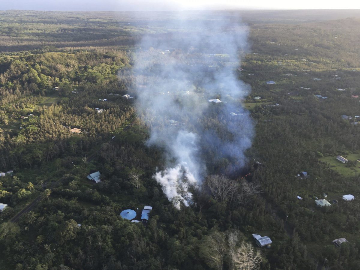 lava burning within the Leilani Estates
