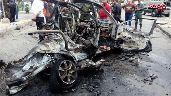 The aftermath of militant mortar attacks against