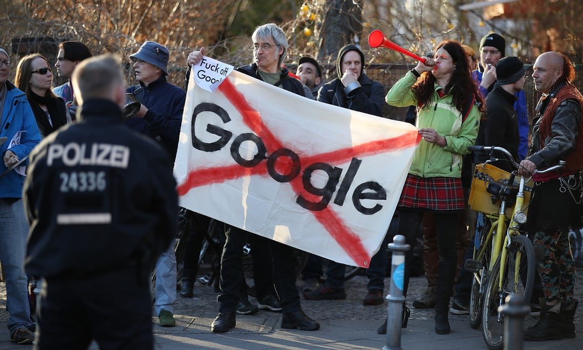 Berlin google protest