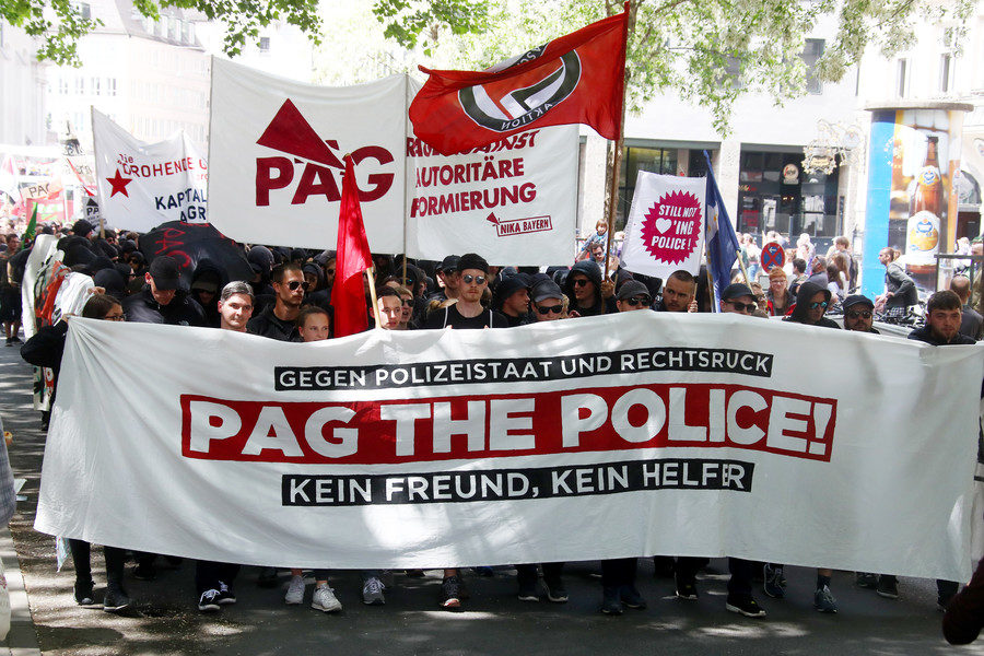 Click to enlarge Protesters in Germany