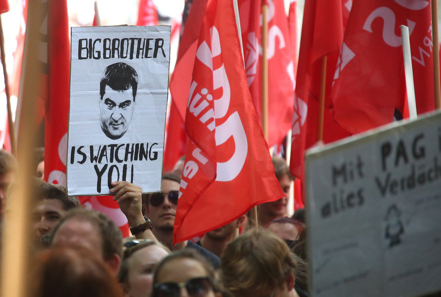 Click to enlarge Protesters in Germany