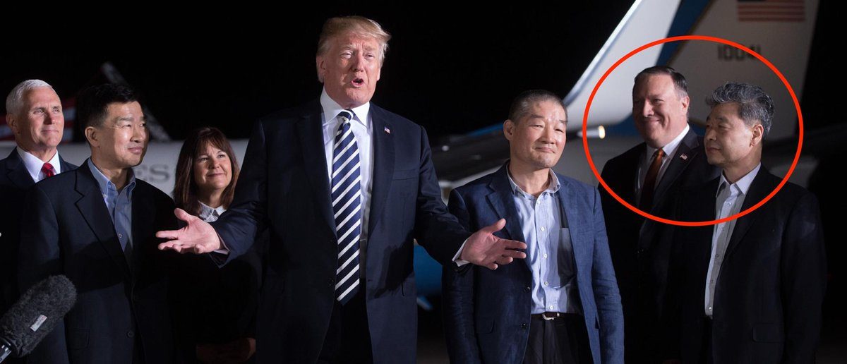 Click to enlarge Trump pompeo north korea hostages