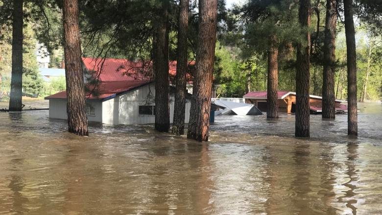 Click to enlarge Flooding in the north of Rock Creek in the Boundary region of the B.C. Interior