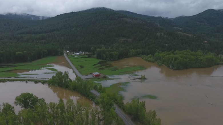 An aerial view of the Granby River in B.C.'s Interior.