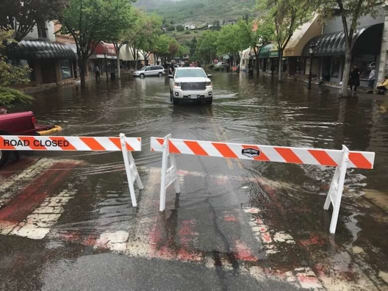 Floodwaters are rising in Grand Forks, B.C. Rivers are reaching levels not seen since the disastrous flood year of 1948.